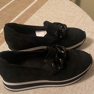 Elegant Black Women's Sneakers with Chain Accent. Never worn